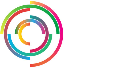 Rainbow Swirl Circular Pattern Illustration, abstract gradient line, lines background, lines texture. 
