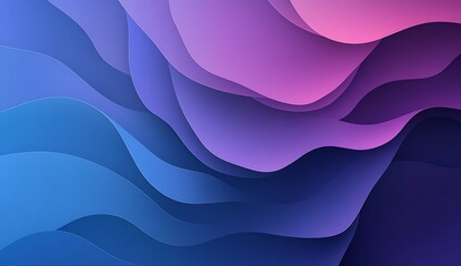 Poster - Soft Layers of Gradient Colors in Elegant Purple and Blue for Creative Digital Art : Generative AI