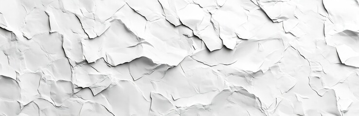 Fototapete - Textured White Crumpled Paper Background with Shadows and Folds Abstract Paper Art for Graphic Design and Mockups : Generative AI