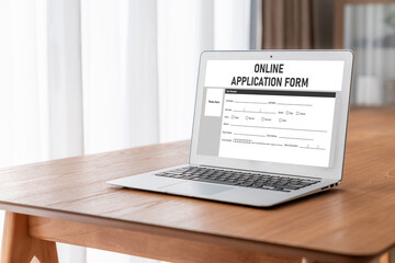 Poster - online application form for modish registration on the internet website