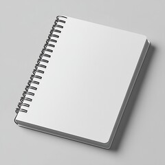 Aufkleber - Blank White Spiral Notebook Mockup for Design Presentation Simple Stationary Item on Gray Background Copy Space : Generative AI