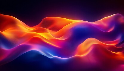 Leinwandbilder - Ethereal colorful waves illuminated by soft light creating a captivating digital landscape : Generative AI