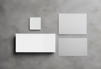Poster - gray stationery top mockups design advertising empty business shadow flat vertical lay poster presentation concrete wall white card window rectangle view brand diagonal copy space display branding