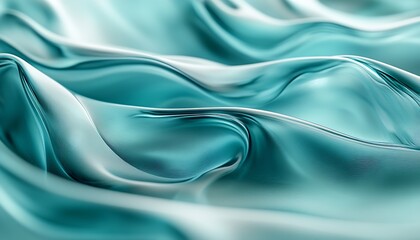 Fototapete - Mesmerizing waves of aqua colors and soft textures creating a serene abstract backdrop : Generative AI