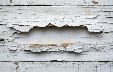 Leinwandbilder - Distressed White Painted Wood Background with Peeling Paint and Rustic Texture Ideal for Graphic Design : Generative AI