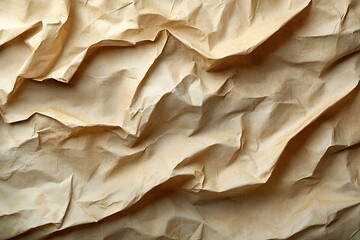Aufkleber - Textured Beige Crumpled Paper Close Up Ideal for Backgrounds Overlays and Natural Organic Design Elements : Generative AI
