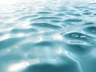 Poster - Abstract Water Surface Ripples in Blue and White Creating a Calming and Serene Visual Texture : Generative AI