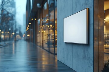 Poster - Billboard Mockup on Building Exterior City Street Scene Advertising Space and Urban Landscape View : Generative AI