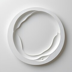 Poster - Serene White Shape, Gentle Texture, Abstract Form. Minimalist Aesthetic, Soft Curves Create Calming Art. Peaceful Design Evokes Quiet Contemplation. Subtle Relief, Inviting Focus.