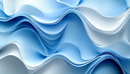Fototapete - Vibrant and dynamic abstract portrayal of swirling blue and white waves creating an energetic atmosphere : Generative AI