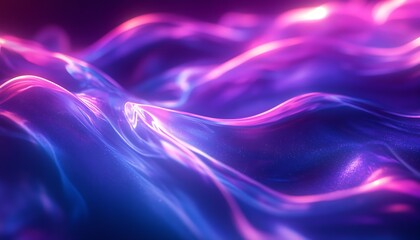 Poster - A mesmerizing closeup of colorful fluid waves showcasing vibrant pink and blue tones with high gloss on a dark backdrop : Generative AI