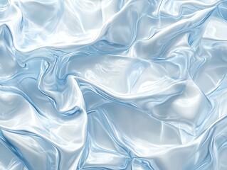 Leinwandbilder - Abstract Silk Fabric Texture in Light Blue and White Smooth Wavy Surface for Elegant Backgrounds Fashion Design and Art Projects : Generative AI