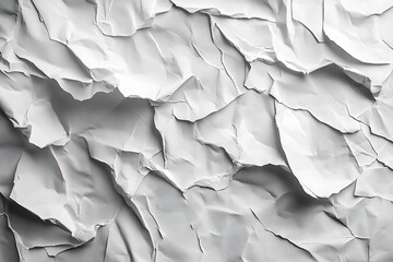 Fototapete - Abstract Crumpled Paper Texture Close Up Background in Black and White for Modern Art Design and Graphics : Generative AI