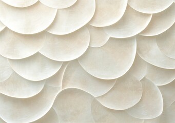 Leinwandbilder - Abstract White Scaled Texture Background Elegant Neutral Pattern for Modern Design Smooth and Curvy Wall Decoration Backdrop : Generative AI