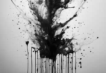 Wall Mural - ink abstract black splash splashing illustration spot artistic texture shape element paint design wa