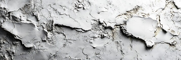 Aufkleber - Abstract Grey and White Cracked Texture Background Grunge Wall Surface with Rough Detail : Generative AI