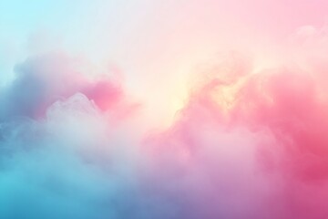 Poster - Pastel Clouds Background Featuring Soft Pink Blue and White Hues Ideal for Dreamy Designs and Calming Aesthetic Projects Backdrop : Generative AI