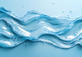 Poster - Elegant fluid wave of water captured in stunning detail showcasing its beauty and movement in blue tones : Generative AI