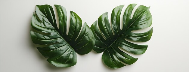 Aufkleber - Striking Close Up of Monstera Leaves Showcasing Their Unique Tropical Beauty and Texture : Generative AI