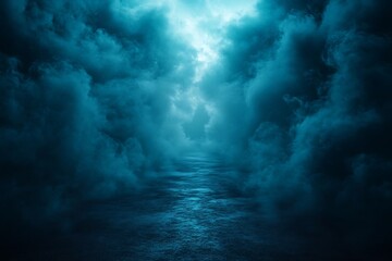 Aufkleber - Dramatic Dark Moody Sky and Reflective Water Mystical Atmospheric Photography with Storm Clouds : Generative AI