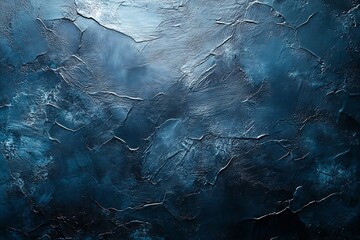 Poster - Abstract Dark Blue Texture Background Artistic Wall Design Plaster Pattern Decorative Backdrop Grunge Style Modern Art : Generative AI