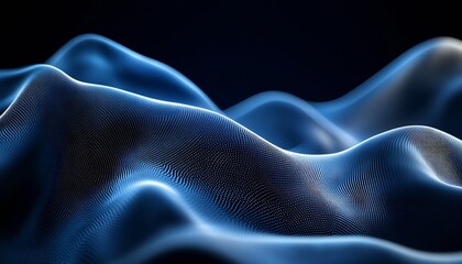 Leinwandbilder - Detailed Texture of Blue Waves Representing Fluidity and Motion in Art : Generative AI