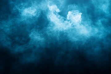 Poster - Mystic Blue Smoke Background Abstract Cloud Texture Dramatic Effect Fantasy and Dreamlike Dark and Atmospheric Ethereal Beauty : Generative AI