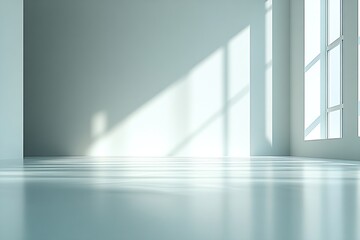Fototapete - Bright Empty Room with Natural Sunlight Streaming Through Window Clean Minimalist Interior Space Ready for Design Projects : Generative AI