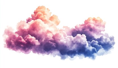 Aufkleber - Soft watercolor clouds in stunning gradients of orange and purple creating a serene atmosphere for creatives : Generative AI