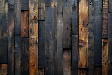 Leinwandbilder - Dark Wood Panels Background Rustic Wall Texture Modern Interior Design Element for Home and Office Decor : Generative AI