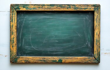 Poster - Rustic Chalkboard with Weathered Wood Frame Perfect for Education Announcements and Creative Message Displays : Generative AI