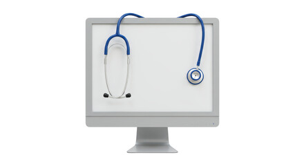 Poster - Isolated Computer Monitor Displaying Stethoscope for Healthcare