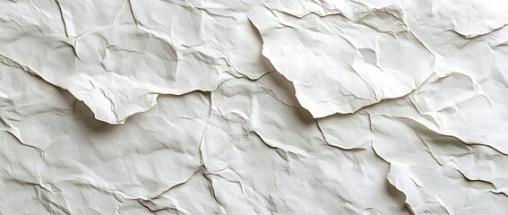 Aufkleber - Subtle White Crumpled Paper Texture Background Perfect for Adds and Mockups Blank Space Creased Design Clean Look : Generative AI
