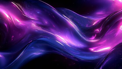 Aufkleber - Mesmerizing fluid waves in deep blue and vibrant pink with rich texture and sparkle effects : Generative AI