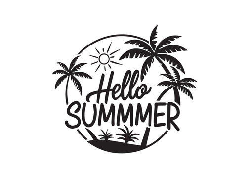 Hello summer vector Design