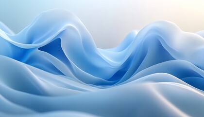 Poster - Soothing Light Blue Waves Softly Rippling Across a Serene Background in a Calming Design : Generative AI