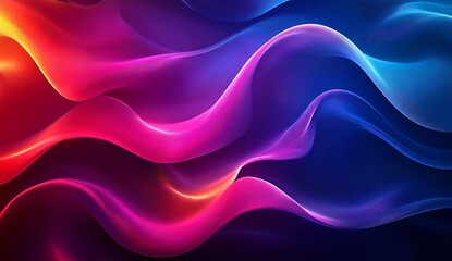 Poster - Dynamic and Colorful Waves of Light Creating an Attractive Abstract Design Background : Generative AI