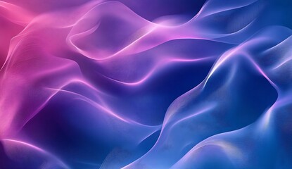 Poster - Soft ethereal waves in pink and blue creating a tranquil and dreamy abstract digital scene : Generative AI