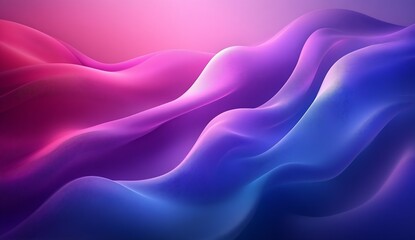 Poster - Soft pastel wave patterns featuring gentle transitions from pink to blue for a calming artistic effect : Generative AI