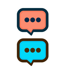 Leinwandbilder - Set of two chat bubbles in retro style. Vector illustration.	
