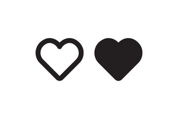 Poster - Heart icons in outline and solid style Vector