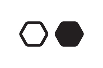 Poster - Hexagon icons in outline and solid style Vector