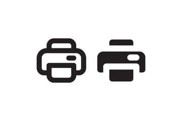 Fototapete - Minimal printer icon set for print functions Vector