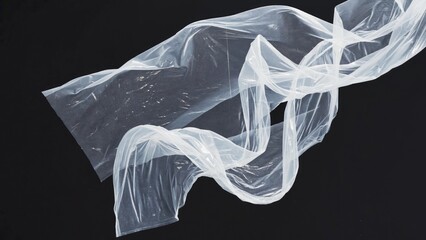 Poster - A transparent plastic sheet resting on a dark background