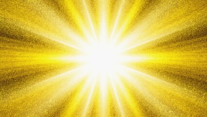 Poster - a bright yellow background with a vibrant starburst in the center