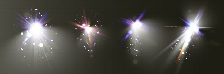 Aufkleber - 	
Glowing light effects with transparency, lens flare, radiant beams, starbursts, and luminous sparkles for overlays and design.	