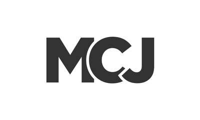 Poster - MCJ logo design template with strong and modern bold text. Initial based vector logotype featuring simple and minimal typography. Trendy company identity.