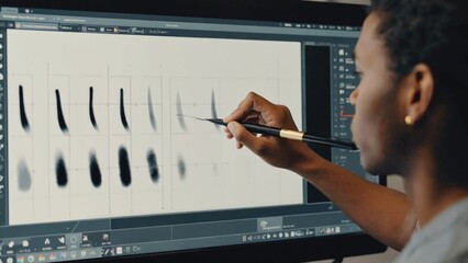 Poster - A person creating digital art on a computer monitor