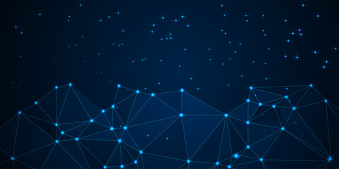 Leinwandbilder - Low Poly Background on Dark Blue Gradient – Modern, Geometric, and Minimalist Abstract Design for Digital Art, 3D Modeling, Wallpapers, and Futuristic Graphics
