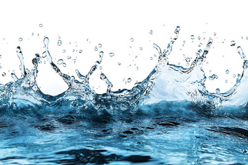 Poster - Water splash on a white background, isolated, with a banner-like copy space area.